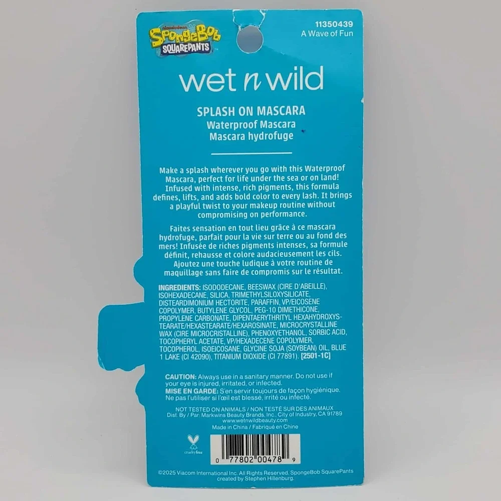 Wet N Wild x SpongeBob Splash On Waterproof Mascara in Blue - A Wave of Fun